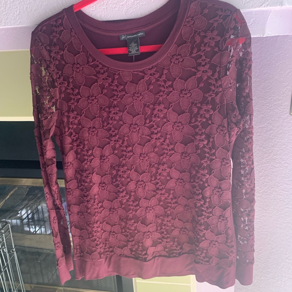 ADRIANNA PAPELLL LACE TOP (Small) NWT
